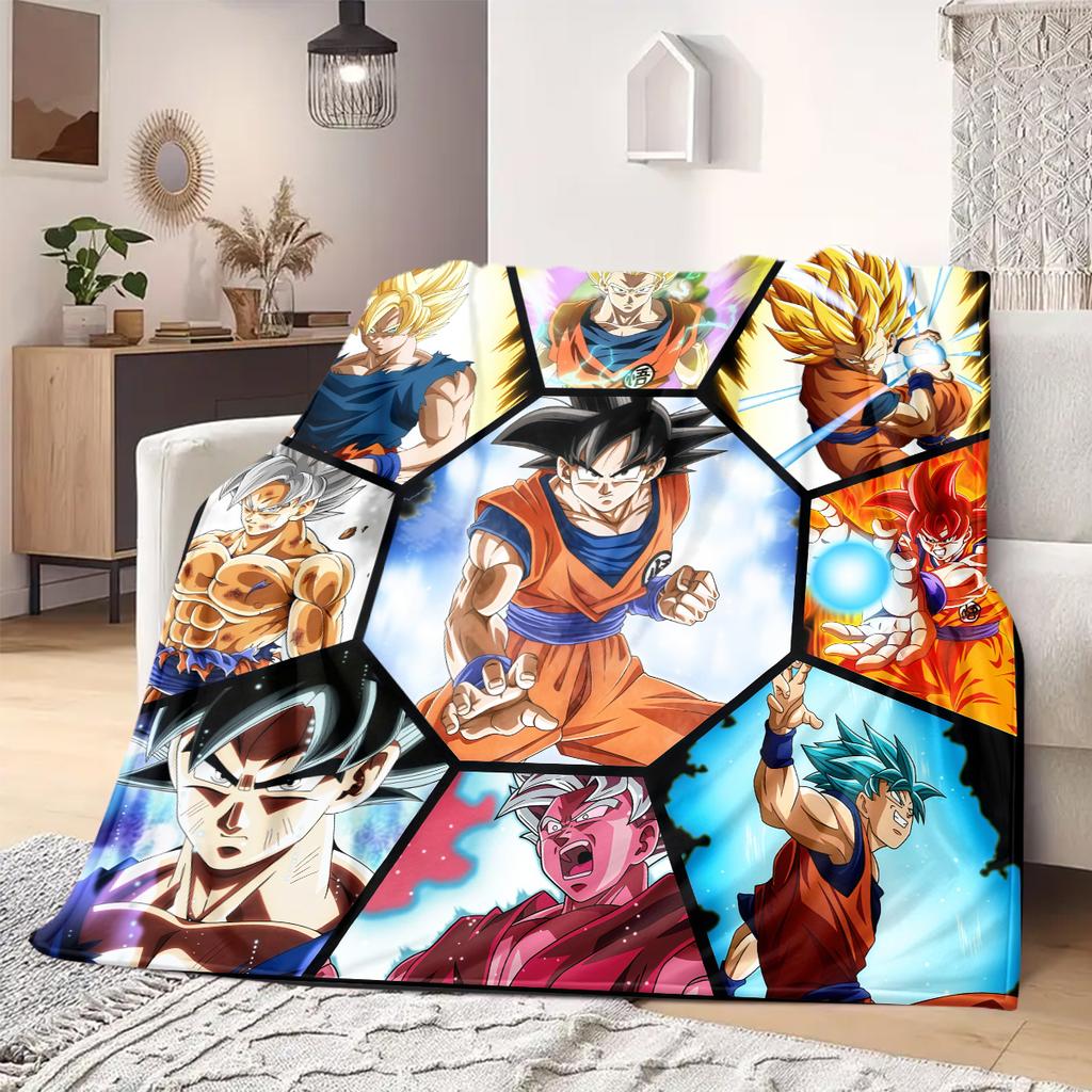 Dragon Ball Z Print Blanket Warm Comfortable Flannel Blanket Suitable for Bedrooms,Sofas, Beds,Chairs,Travel -QIAO18