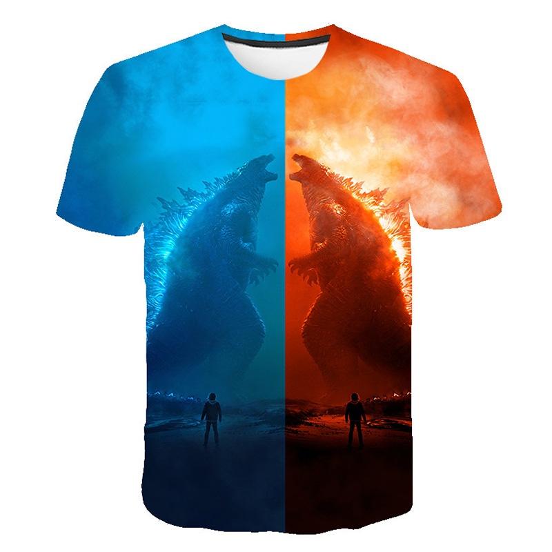 Vibrant 3d Print Godzilla King Of The Monsters Unisex Casual Short Sleeve T-shirt