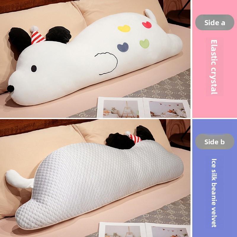 Long Dog Shaped Pillow Cute Animal Plush Bolster For Girls Bed Rest Lounge