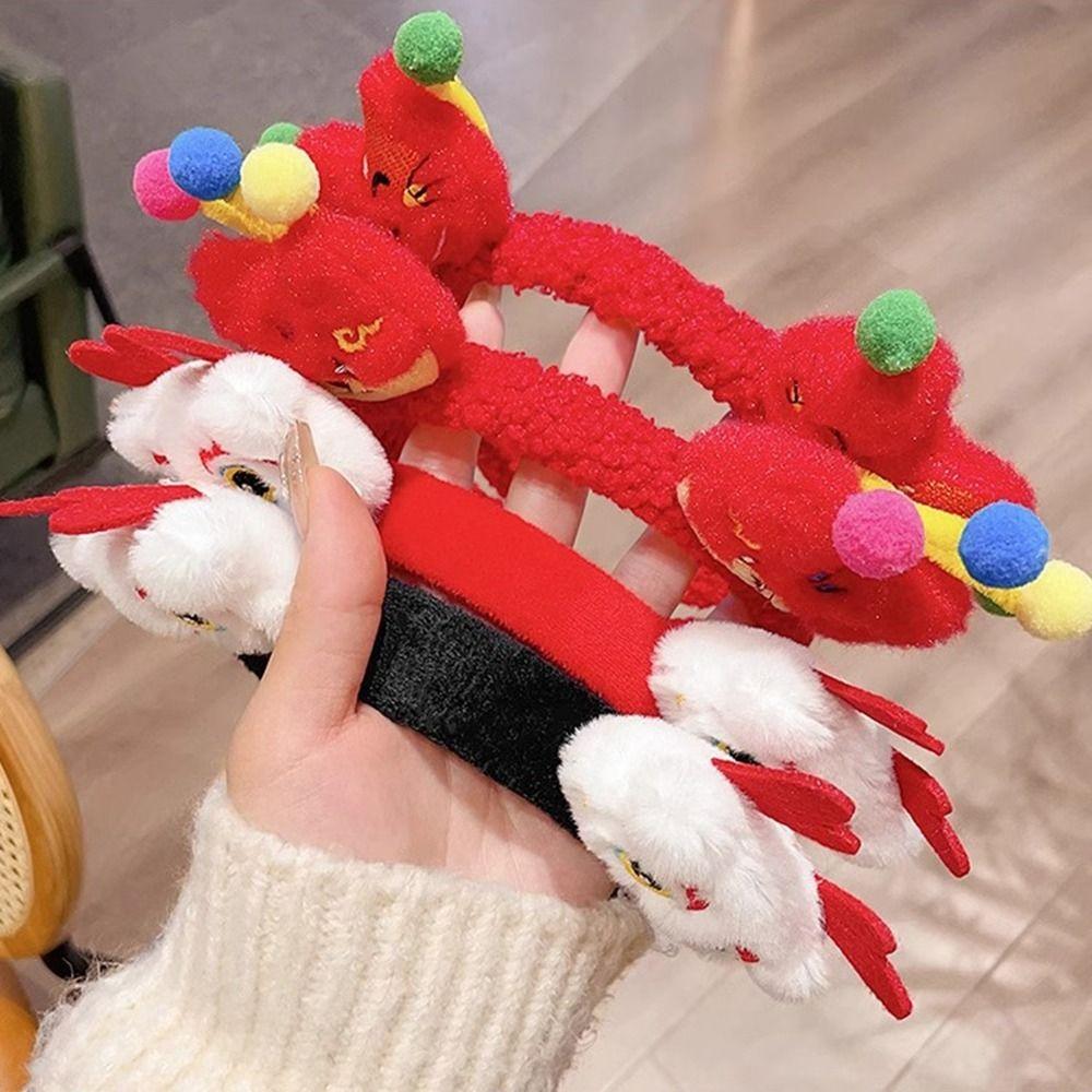 Red Hairband 2024 Happy New Year Headband Lion Dance New Year Headdress  New Year Gift