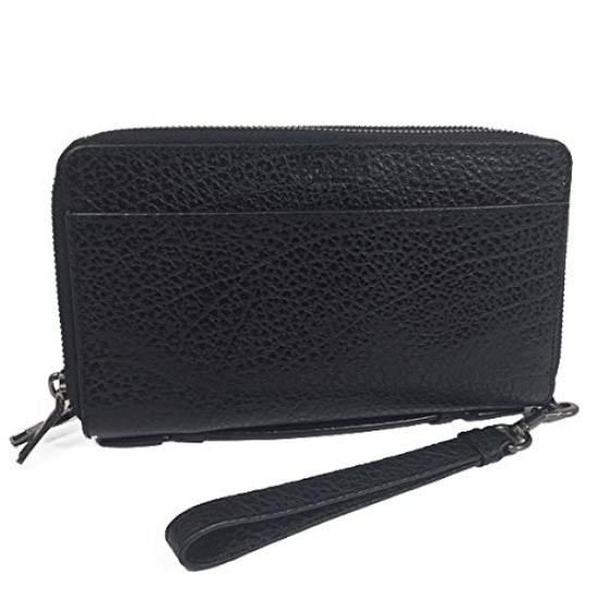 

Wallet Long Wallet F67624 67624 Double Zip Travel Organizer Buffalo Embossed Leather Black Card Case Passport Second Bag Outlet [Coach] QB/BK Men s чорний