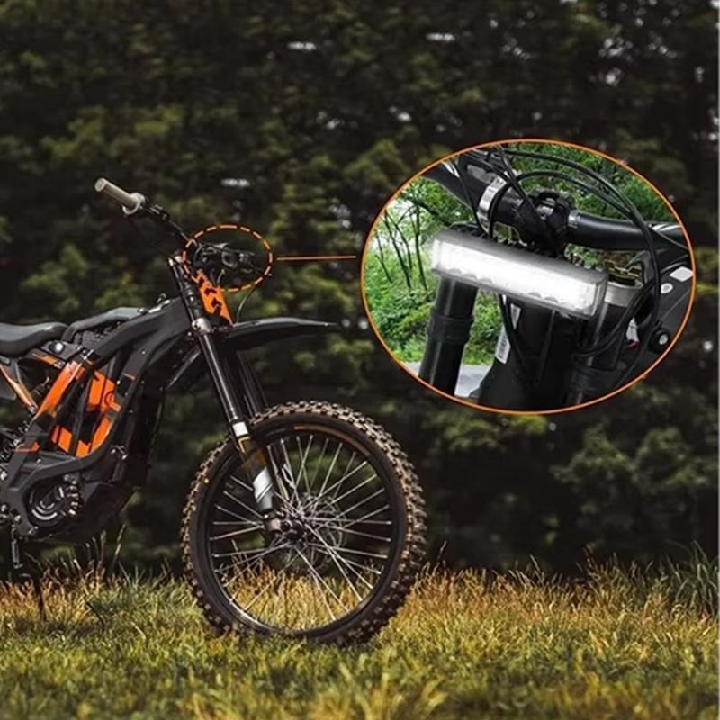 Motorcycle Front Lamp Kit with Manual Control Lead, Bolt-On Brackets and Metal Housing for Low-Light Trail Use and Daily Lamp Service