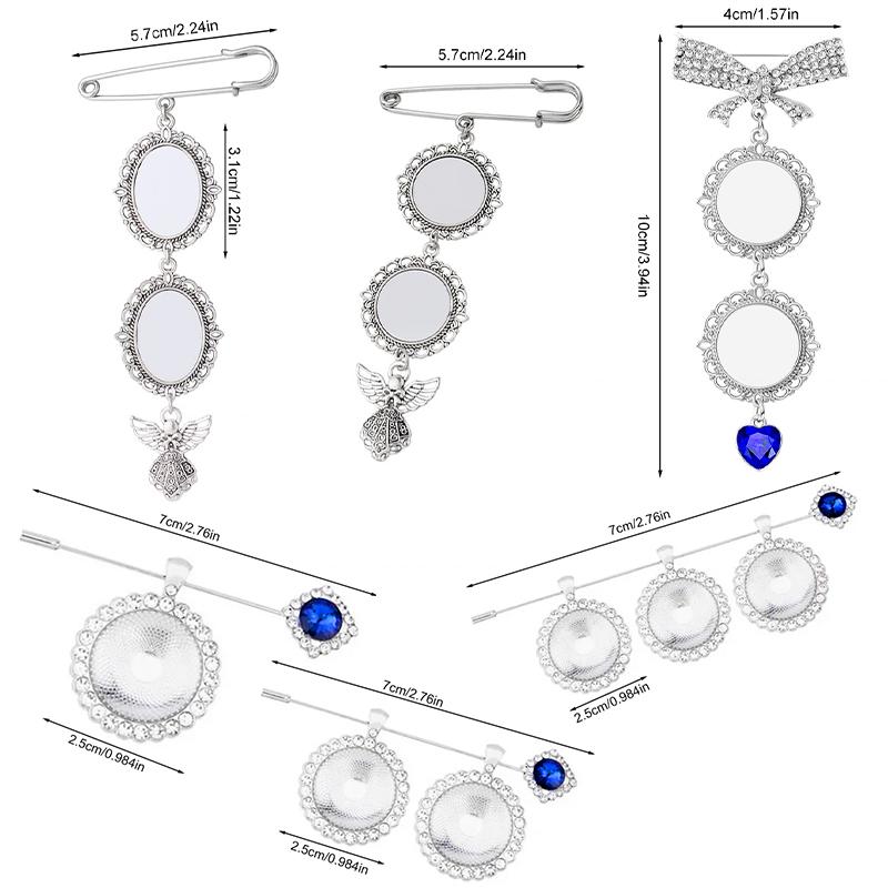 1Pc Photo Charm DIY Memorial Photo Alloy Pin Brooch Weddings Anniversaries Picture Frame With Pendant