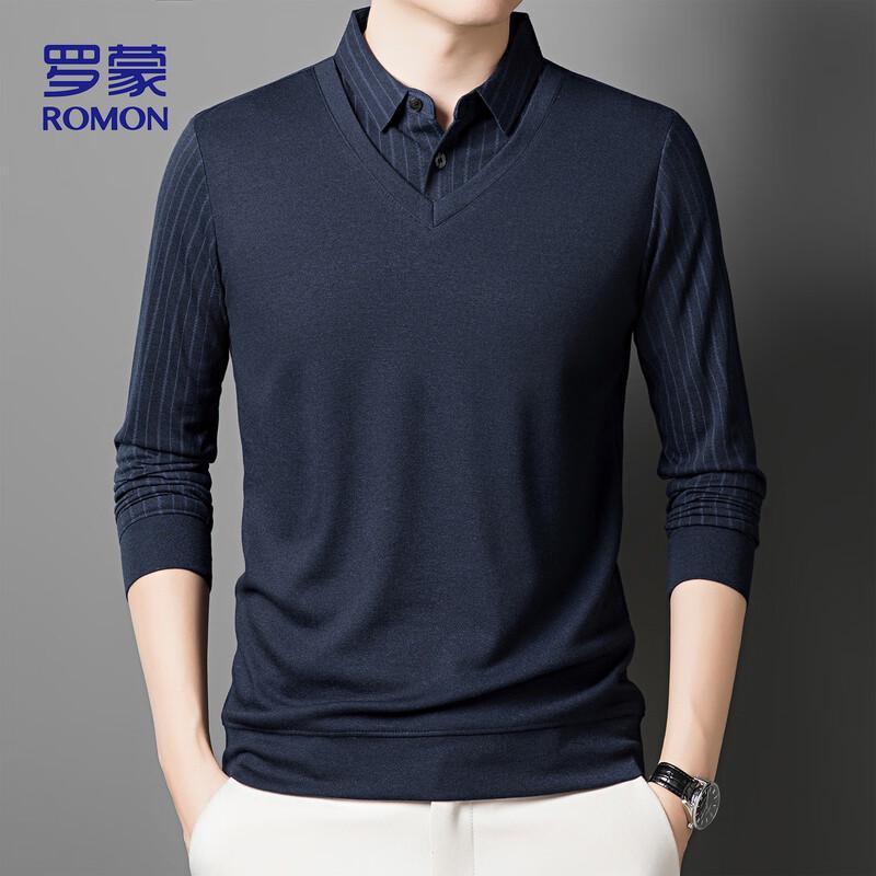 Luomeng Men s Layered Look Business Knit Polo Sweater 6829 3XL