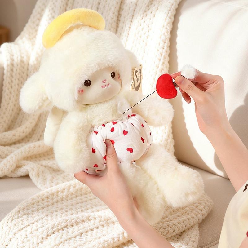 Beautiful Little Sheep Pulling Thread Plush Toys Stuffed Cozy Cartoon Angel Sheep Doll Gentle Kids Appease Toys Sweet Gift