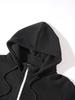 Men's Thick Hooded Sweatshirt, Stand Collar Half-Zip, Long Sleeve, Autumn/Winter, European Size, Casual Style.