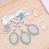 Wedding Bouquet Lace Oval Bridal Charm Bridal Bouquet Charm Angel Wing Photo Bouquet Charm Commemorative Pendant