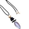 Elegant Ebony Wood Pendant Necklace with Black Cord – Versatile High-End Accessory for Women