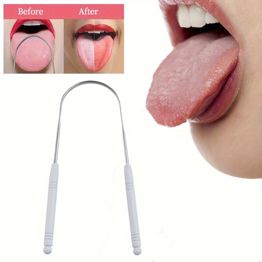 Stainless Steel U-Shaped Tongue Scraper and Brush Oral Cleaner