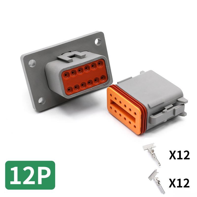 DT04-4P-L012 Deutsch flange type waterproof automotive connector 2P/3P/4P/6P/8P/12P  sheath  butt harness socket terminal