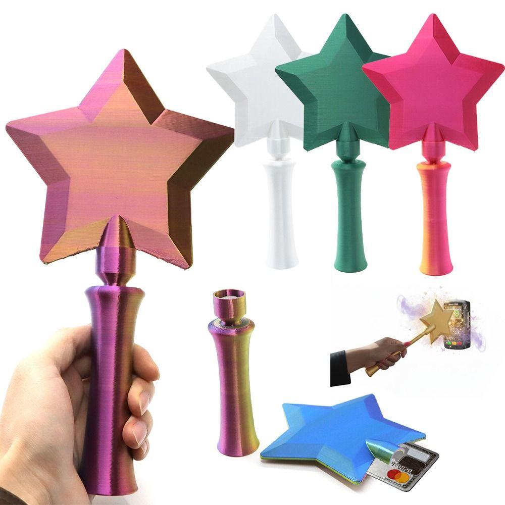 Porta carte di pagamento portatile senza contatto Bacchetta magica a forma di stella Bacchetta a stella Tap To Pay Carta di credito retrattile Stampato in 3D