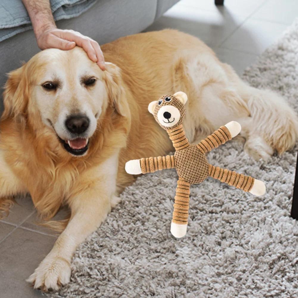 Indestructible Large Dog Sound Squeaky Toys Dog Chew Toy Squeaky Plush Dog Chew Toys for Aggressive Chewers Large Breed
