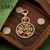 Colorful Keychain Pendant Rhinestones Inlaid Tree of Life Design Decorative Enamel Craftsmanship Key Chain with Anti-Oxidation Lobster Clasp Backpacks