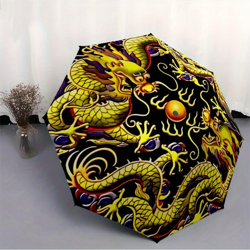 1pc Dragon Yin Yang Automatic Opening/closing Umbrella with Auto Open/Close, Windproof, Foldable Sunshade yy250811196