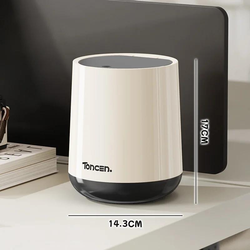 Мини-мусорное ведро с крышкой Съемное маленькое мусорное ведро Пластиковый мусорный бак Нажимное настольное мусорное ведро Мусорное ведро для крошек со столешницы