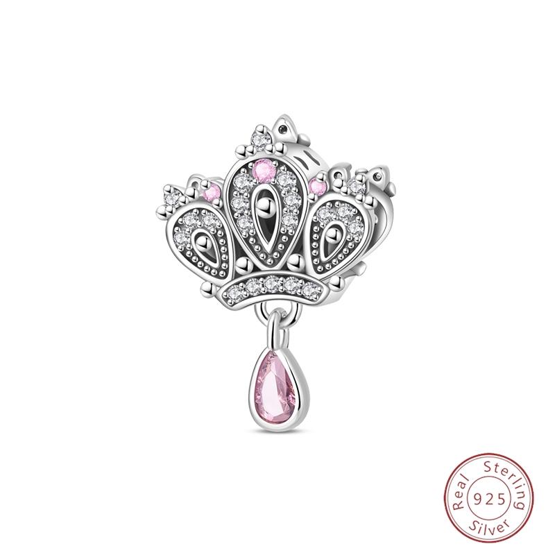 Sweety Copper Cake Poodle Crown Flowers Lover Luminous Charms Beads Fit 3Mm Bracelets Diy Fine Jewelry Making