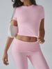 Diyun Women's Casual Solid Color Slim Short-Sleeved Long Pants Suit for Spring/Summer 2025
