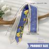Soft Twill Satined Flower Pattern Neck Scarf Elegant Long Scarf Bag and Hair Tie for Stylish Women Daily Wear