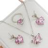 Fashion Bridal Necklace Pendant Earrings Heart Rings Pendant Jewery Party Jewelry Set Srop Earrings for Fashion Bride