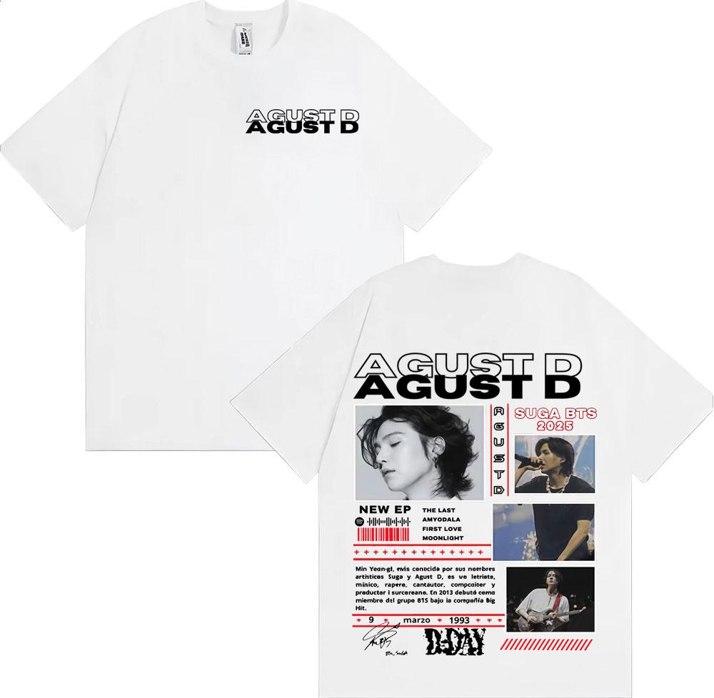 Sänger Agust D Musikalbum Tour 2025 Grafik T-Shirts Unisex Damen Kpop Mode Vintage Popmusik T-Shirt Übergroß Lässige T-Shirts