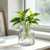 Glass Bud Vase Small Clear Flower Vase for Centerpiece Vintage Decorative Vase for Wedding Party Baby Shower Dining Table Decor