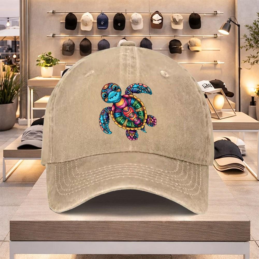 Colorful Sea Turtle Baseball Cap Unisex Cotton Casual Adjustable Snapback Hat Summer Beach Cap