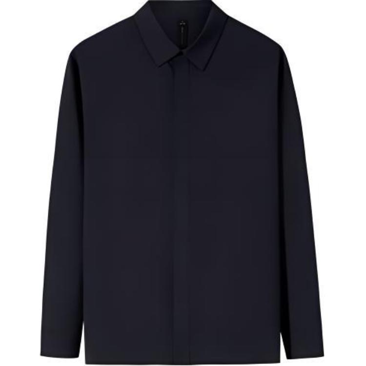 

Anta Champion All-Weather Series Solid Color Button-Down Collar Comfortable Breathable Versatile Long Sleeve Shirt Men shirts Basic-Black 152510104-4 M