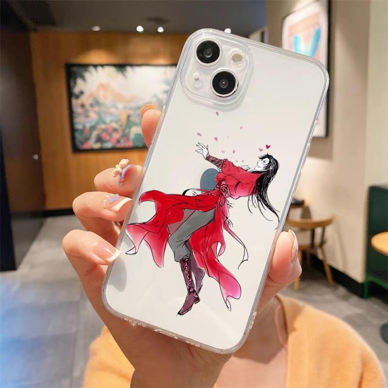 Heaven Officials Blessing Transparent Phone Case For iPhone 15 16 14 13 12 11 Pro Max XS X XR SE 7 8 Plus Straight Edge Cover