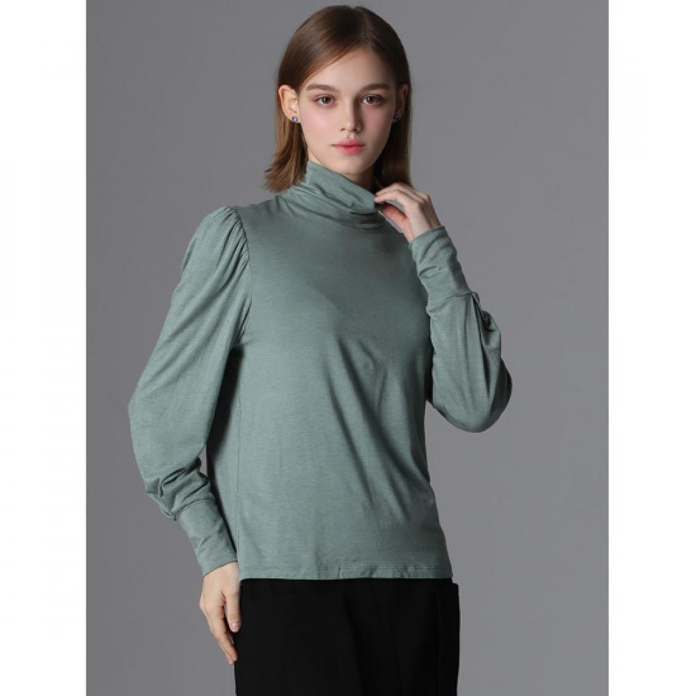 LeoT Wool Blended TurTleneck Puff Shirring T shirT Choose 4 sTyles Size