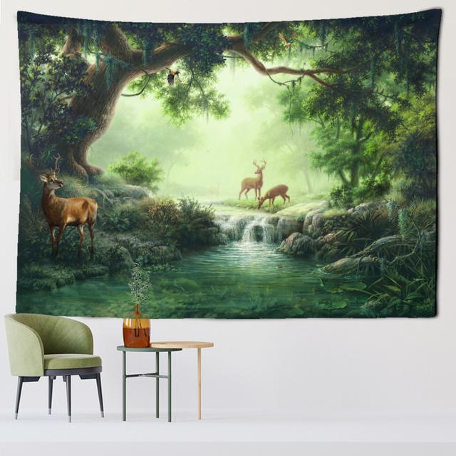 

Скандинавский минималистичный гобелен с лесным лосем, настенный Гобелен, романтический богемный хиппи, колдовство, TAPIZ, научная фантастика, декор общежития 230x150cm