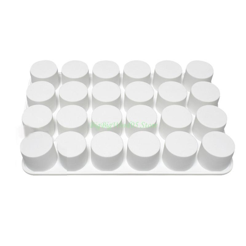 24TE Silicone Soap Mold Square Oval Fondant Mold Cake Decoration Heart Cylinder Chocolate Handmade Candy Making Baking Mold