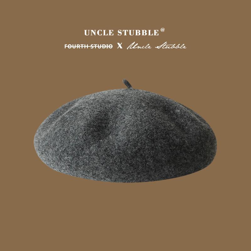 High Quality Wool Beret Not Easy To Pill Korean Version Solid Color Retro Painter's Hat for Girls To Show Their Temperament