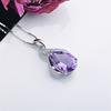 Buyee 925er Sterlingsilber Amethyst Stein Anhänger Kette Lila Edelstein Halskette für Damen Mode Klassisch Feiner Schmuck Kette