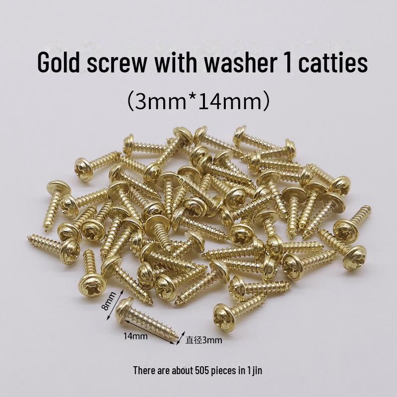 Gold and Silver Self-tapping Screw Kit with Washers, Assorted Models, 500g.