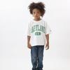 Champion Short Sleeve Graphic Reverse Size 130 Boys' T-Shirt, 100% Cotton, Print, Weave®, Off-White, (CK-V315)