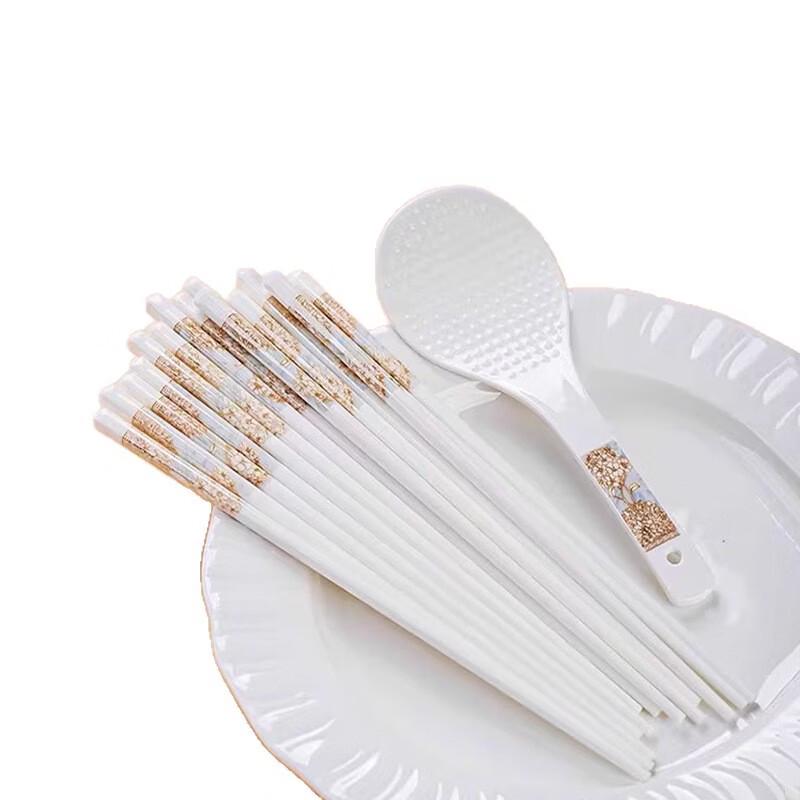 Ru Han Ceramic Chopsticks Set with Rice Spoon and Holder