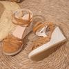 Wear-Resistant Comfortable Soft Sandals Women'S Summer Large Size Thick Bottom High Heeled Straw Sandals Elegant Party Shoes