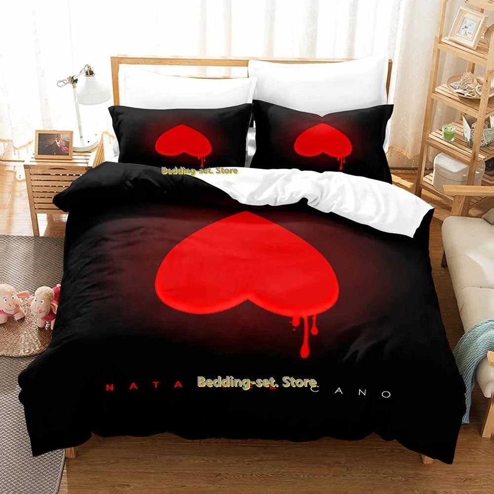 Natanael Cano Bedding Set Single Twin Full Queen King Size Bed Set Adult Kid Bedroom Duvetcover Sets Print Anime Bed Sheet Set