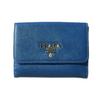 Used PRADA Saffiano Leather Bi-fold Wallet Blue