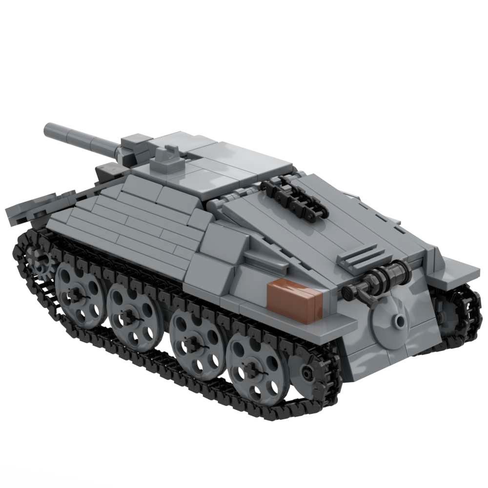 Modello Militare WW2 Hetzer Jagdpanzer 38t Sd.Kfz. 138/2 Giocattoli da Costruzione Mattoncini Esercito Guerra 2 Soldati Figura Regalo per Bambini
