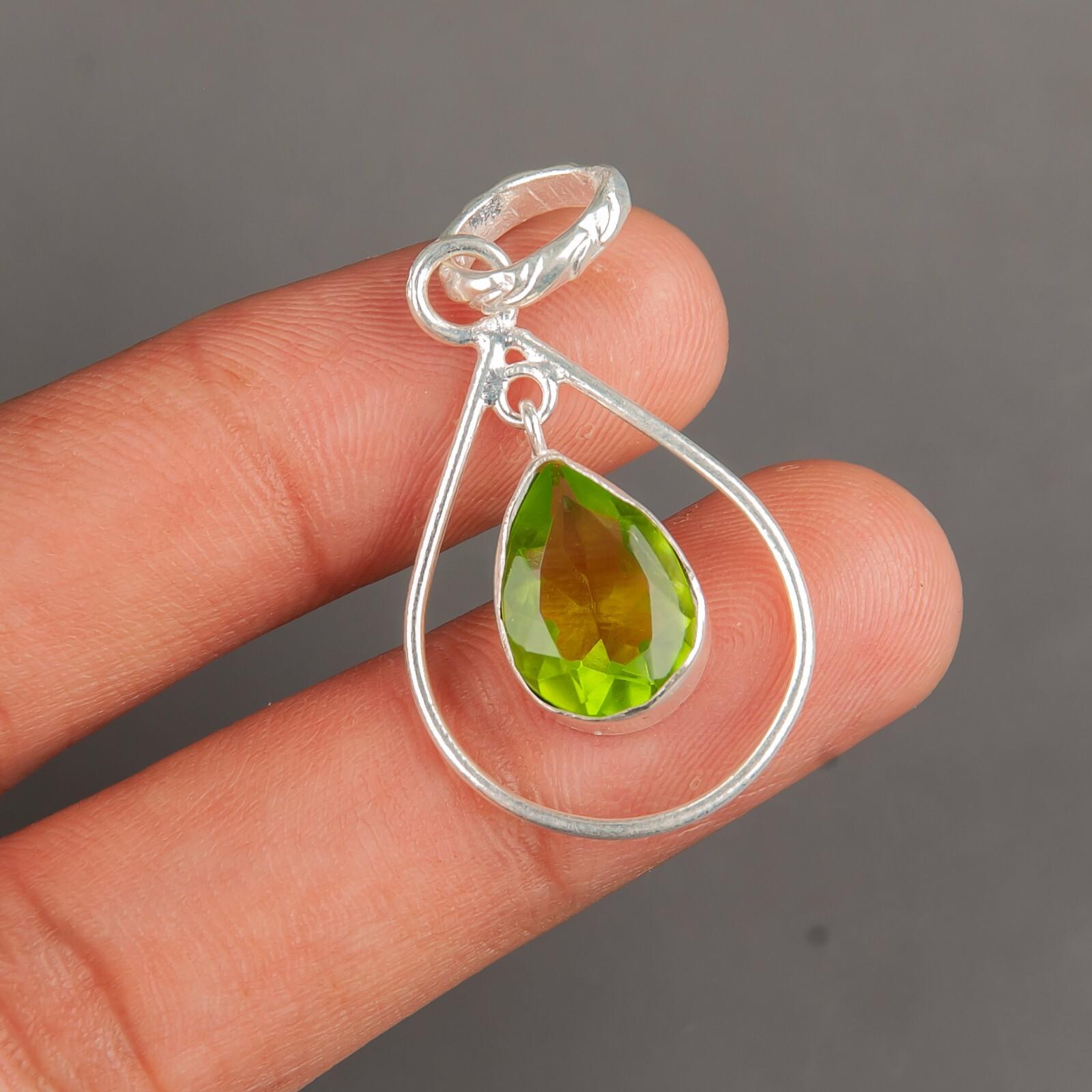 

Перидот Драгоценный камень 925 Стерлинговое серебро Ювелирные изделия для женщин Подарок Ручной работы Подвеска PP-3-2