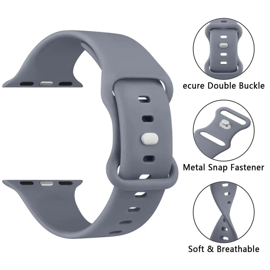 Soft Silicone Band for Apple Watch 10 9 8 7 6 5 4 3SE Strap Bracelet for iWatch Ultra 49mm 45mm 46 41mm 40mm 44mm 38mm 42mm Band