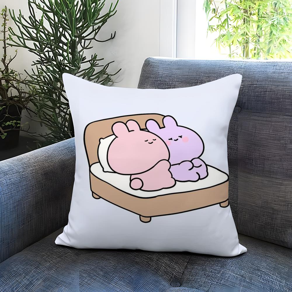 cute bunny AAsamimichan Cushion Cover Comfortable Reversible Pillow Cover Ideal for Car Sofa Bedroom Beyond