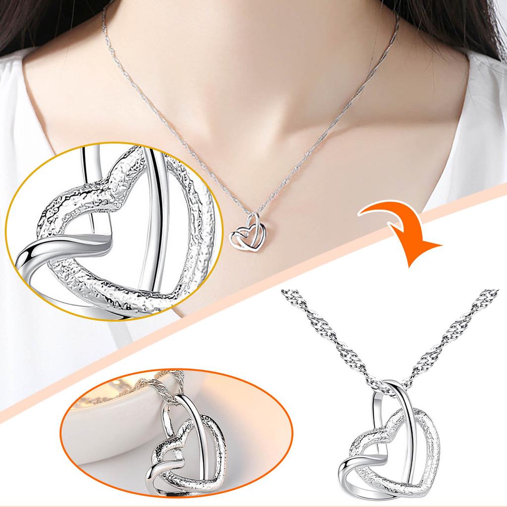 Buy Frosted Double H Eart Pendant 