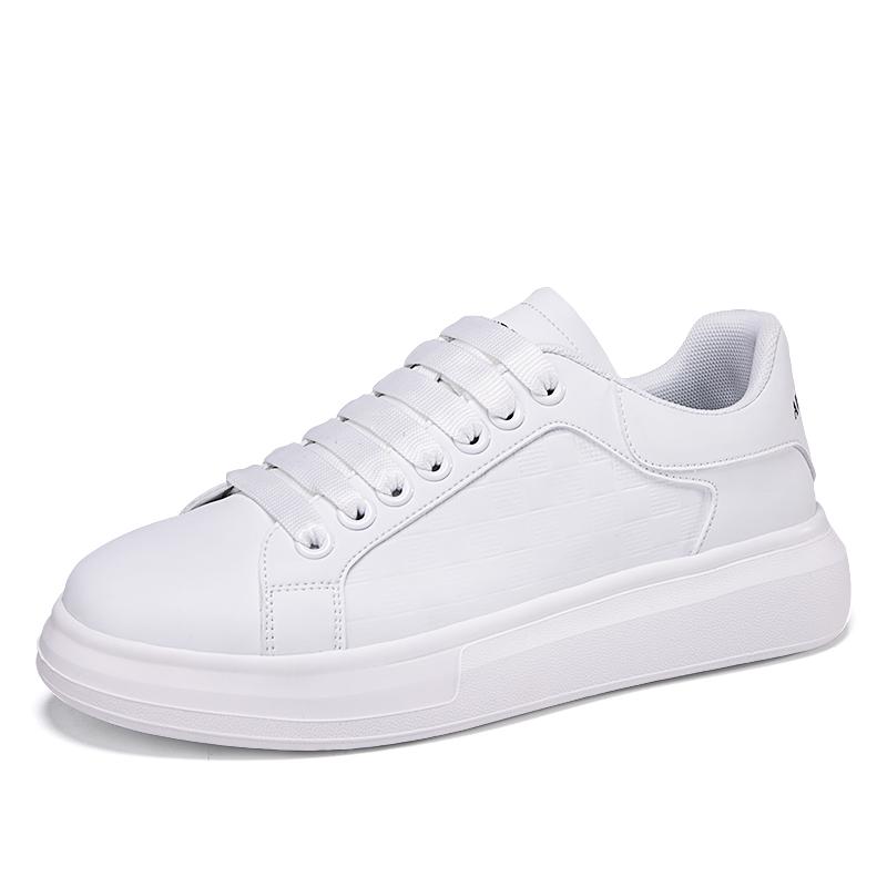 New Breathable Casual White Sneakers, Men's Thick-soled and Height-increasing Sports Shoes, Korean-style Trendy Sneakers