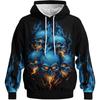 Autumn Winter Creative Skull 3D Digital Printed Men's Loose Fitting Pullover Hoodies Fashionable Long Sleeved Hoodies