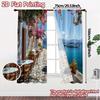 Set Of 2 Modern Flat Printing Curtains Without Rod Seaside Serenity Window Treatment Versatile Durable Polyester Curtain Made