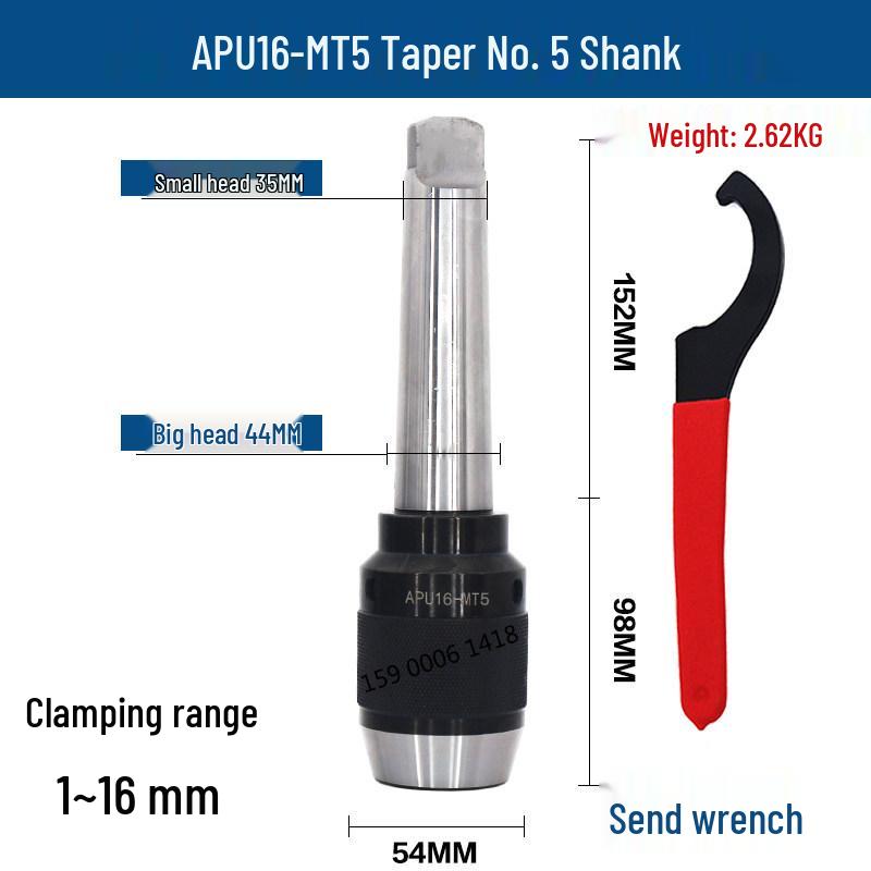 Self-Locking Tapered Tailstock Drill Chuck for CNC Lathe & Milling Machine
