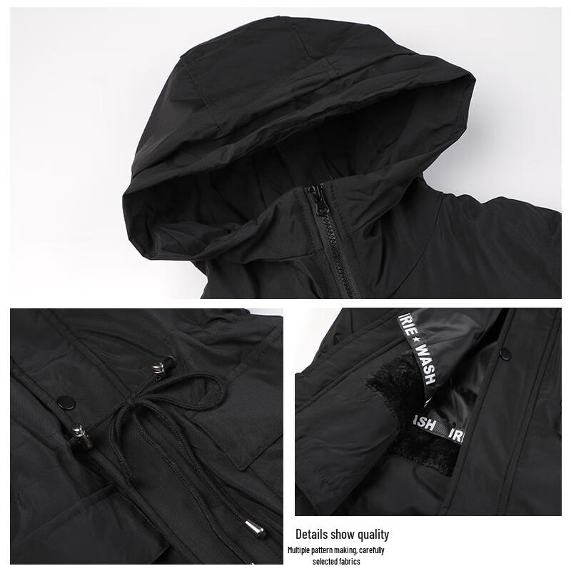 Teluoman Unisex Hooded Winter Parka Cotton Coat