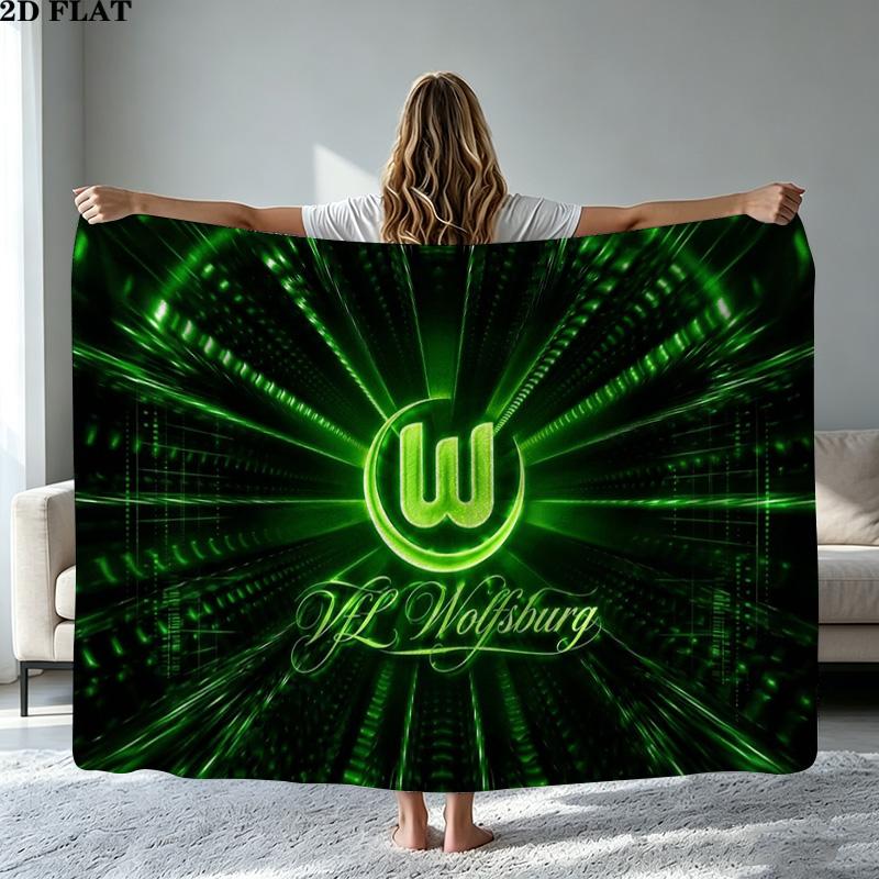VfL Wolfsburg Print Flannel Blanket High Quality Warm Comfortable Cover for All Seasons Perfect for Gifts Home Decor